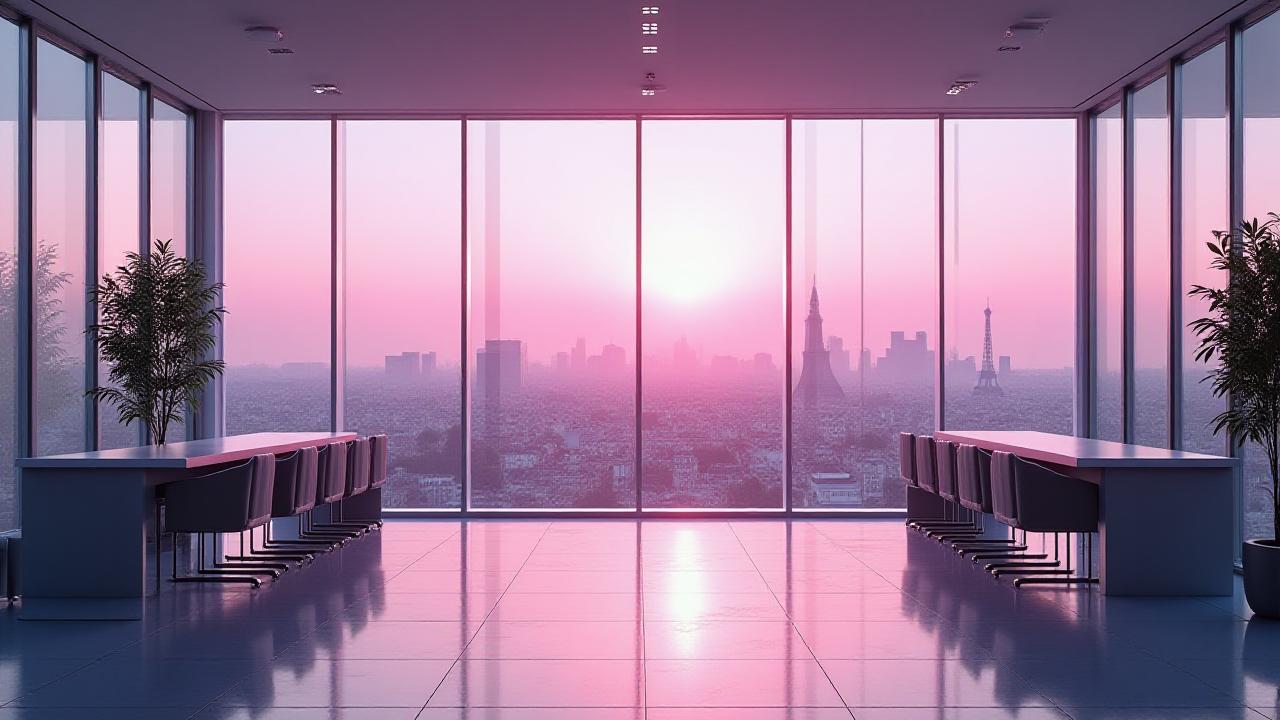 Bureau moderne à Paris avec vue sur la ville